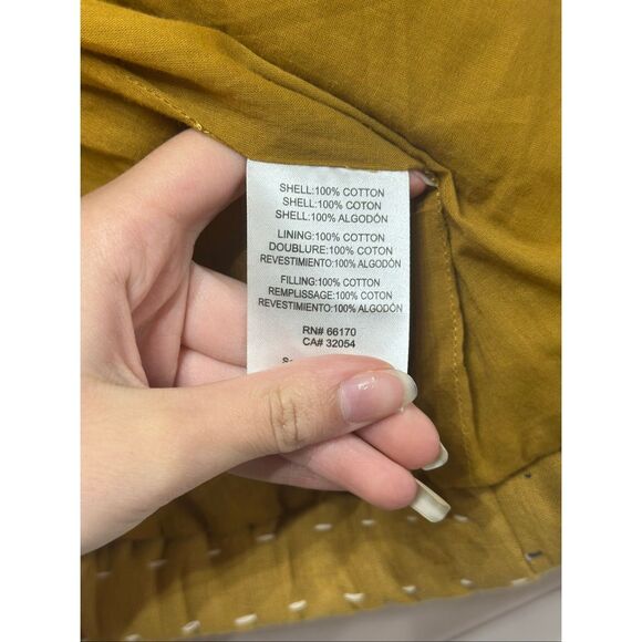 NWOT Neeru Kumar Rossi Quilted & Stitch Mustard Yellow Jacket Cardigan Women's L - Picture 6 of 11